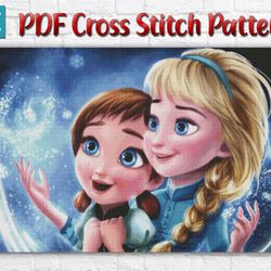 Disney Cross Stitch Pattern / Frozen Cross Stitch Pattern / Elsa Cross PDF Stitch Pattern / Anna Cross Stitch Pattern