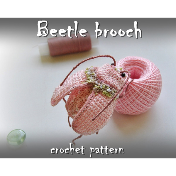 Beetle crochet pattern, amigurumi bug toy pattern, crochet DIY, crochet brooch tutorial, how to crochet bug guide 1.jpg