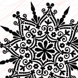 Mandala Snowflake Christmas print Craft design Personalized gift Digital downloads clipart
