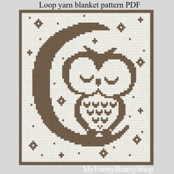 loop yarn finger knitted owl blanket pattern pdf download