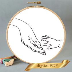 silhouette hand pdf, pattern easy embroidery diy, metrics for babies