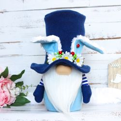 Blue Easter Bunny gnome