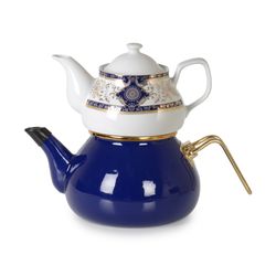 Nostalgic Teapot, Gilded Teapot, Porcelain Teapot, Turkish Teapot, Enamel Teapot, Gray Teapot, Turkish Samovar, Turkish