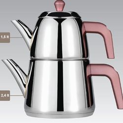 Stainless Steel Teapot, Turkish Teapot, Tea Maker, Steel Tea Maker, Samovar