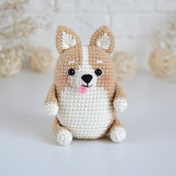 DIY PDF crochet amigurumi pattern Corgi dog