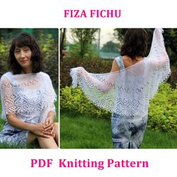 Fichu Knitting Pattern Knit Small Lace Shawl with Lovely Lace