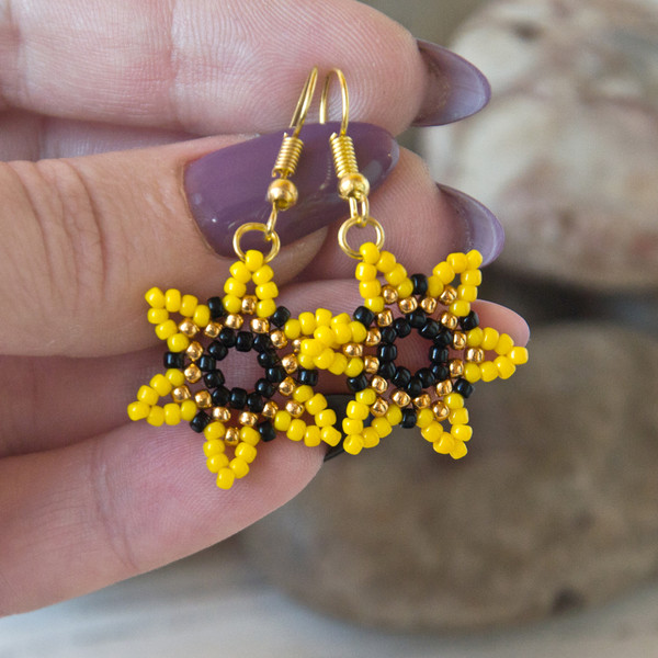 Sunflower earrings dangle7.jpg