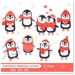 Christmas penguins sublimation PNG