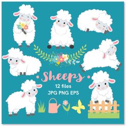 Spring sheeps sublimation PNG