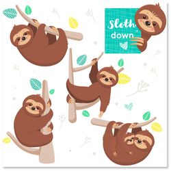 Sloths Sublimation Design PNG, Sloths clip art