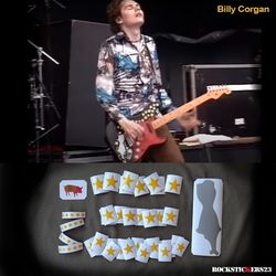 Billy Corgan guitar stickers Fender Stratocaster Smashing Pumpkins stars. Set 58