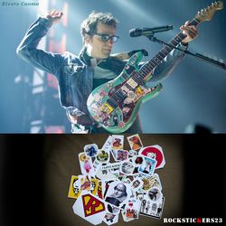 Rivers Cuomo guitar stickers seafoam green weezer cuomocaster Satsuki stratocaster decal. set 40