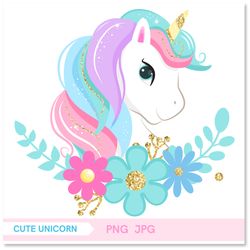 Unicorn Sublimation PNG, Glitter Unicorn, T-shirt Design
