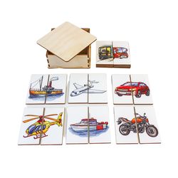 montessori puzzle - transport, wooden toddler toys age 1 2 3 year, wood baby educational games, homeschool memory card