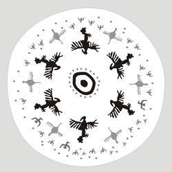 Printable art: birds on a shaman tambourine. Circle Wall Art, ancient   ornaments. Instant Digital Download, JPG, PDF