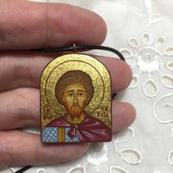 saint nikita | icon pendant | icon necklace | wooden pendant | jewelry icon | orthodox icon | christian saints