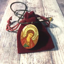 Archangel Michael | Icon pendant | Icon necklace | Wooden pendant | Jewelry icon | Orthodox Icon | Christian saints