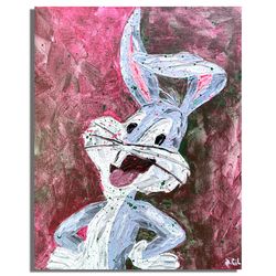 Bugs Bunny Original Wall Art, Bugs Bunny Original Painting, Bugs Bunny Pop Art Painting, Looney Tunes Original Wall Art