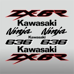 Graphic vinyl decals for Kawasaki ZX-6R motorcycle 1997-2002 bike stickers handmade