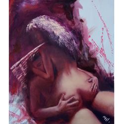 Nude Couple Art Nude Painting Sex Art Nude Figure Art Sexy Couple Artwork Erotic Painting 23.5" by 19.5" by TimPaintings