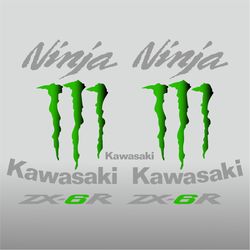 Graphic vinyl decals for Kawasaki ZX-6R motorcycle 2009-2010 bike stickers handmade