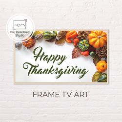 Samsung Frame TV Art | Pumpkins Happy Thanksgiving Art For The Frame TV | Digital Art Frame TV | Halloween