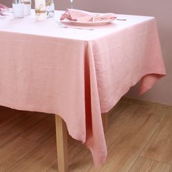 Pink linen tablecloth / Rectangle tablecloth / Small tablecloth / Square tablecloth / Fabric holiday tablecloth gift
