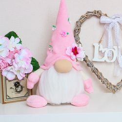 Plush Flower Gnome / Large soft stuffed toy / Birthday gift for friend