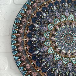 panel with dot painting of mandala for wall decoration