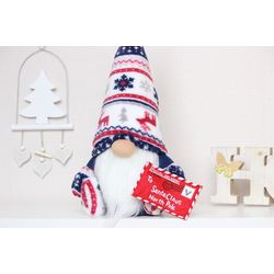 Christmas Gnome with letter to Santa / Large Scandinavian Winter gnome