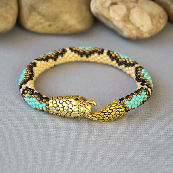 beaded snake bracelet