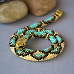 Turquoise snake necklace Christmas gift for women Ouroboros necklace Funky necklace Mother's Day gift