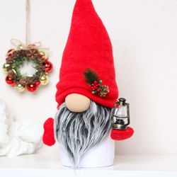 Christmas Gnome with mini Christmas lantern