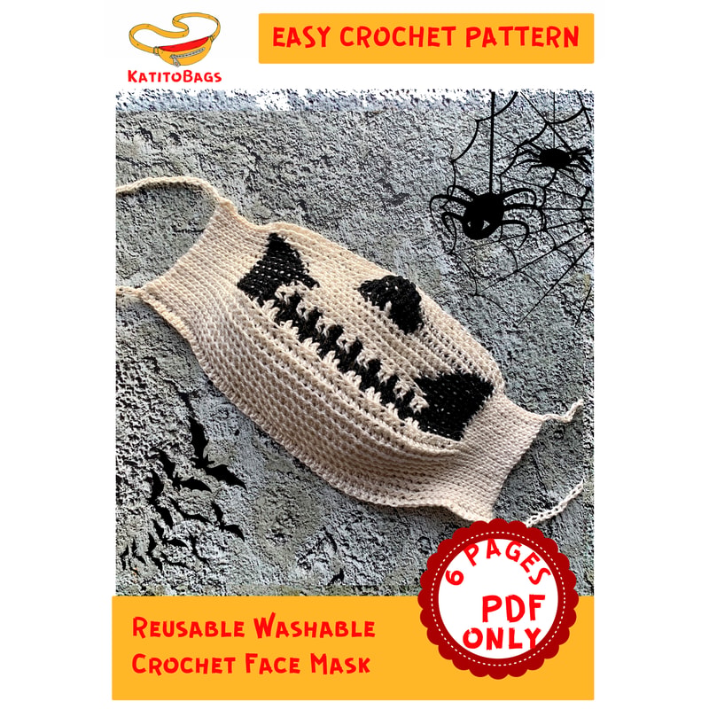 Skeleton Mask Pattern Face Mask Spooky Skull Crochet Pattern, Face Horror Adult Ma | Inspire ...