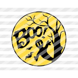 Boo sign png svg pdf files Halloween decor digital downloads Wall art clipart Ghost Horror Bats