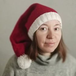 santa hat pompom hat christmas hat christmas gifts women hat knitted hats for christmas