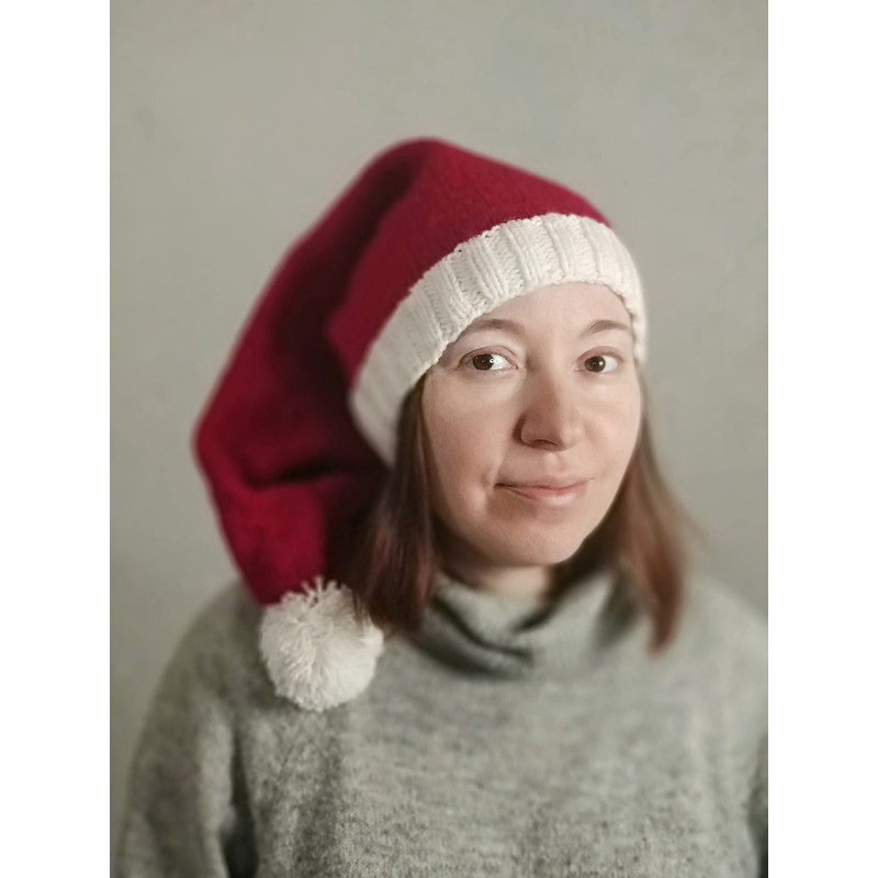 Santa hat pompom hat Christmas hat Christmas gifts women hat knitted hats For Christmas