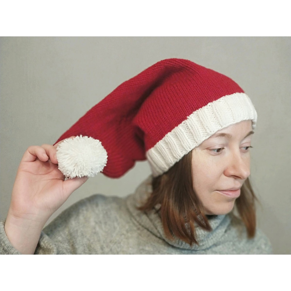 Santa hat pompom hat Christmas hat Christmas gifts women hat knitted hats For Christmas