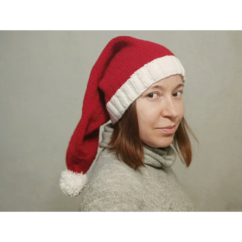 Santa hat pompom hat Christmas hat Christmas gifts women hat knitted hats For Christmas