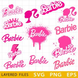 Barbie Logo Bundle SVG, Barbie Logo Vector, Barbie Birthday, Barbie Print SVG, Barbie Print Svg, Barbie Digital Download