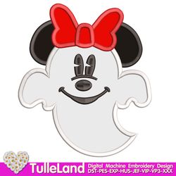 Halloween Ms Mouse Ghost Machine embroidery applique design