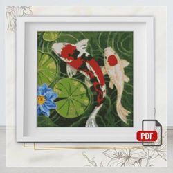 cross stitch koi pattern japanese fish carp koi, cross stitch world needlework