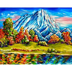 Rocky Mountain Painting National Park Art Original Oil Painting Colorado Landscape 16x20 inches Colorado Mountains Art