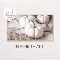 Samsung Frame TV Art | White Pumpkins Halloween Thanksgiving Art For The Frame TV | Digital Art Frame TV | Halloween