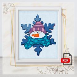 Snowman cross stitch, Christmas decorations cross stitch, Winter cross stitch, Digital PDF, Funny christmas cross stitch