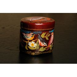 Birds lacquer box small hand-painted jewelry interior decorative Art gift