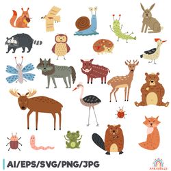 Woodland Forest Baby Animal Clipart