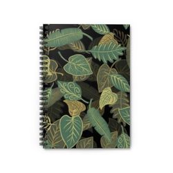 Green leaves 3d print spiral notebook