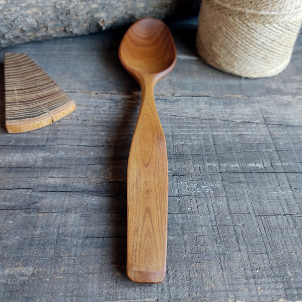 Handmade wooden spoon from natural aspen wood - 08