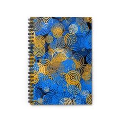 Yello and blue circles pattern spiral notebook